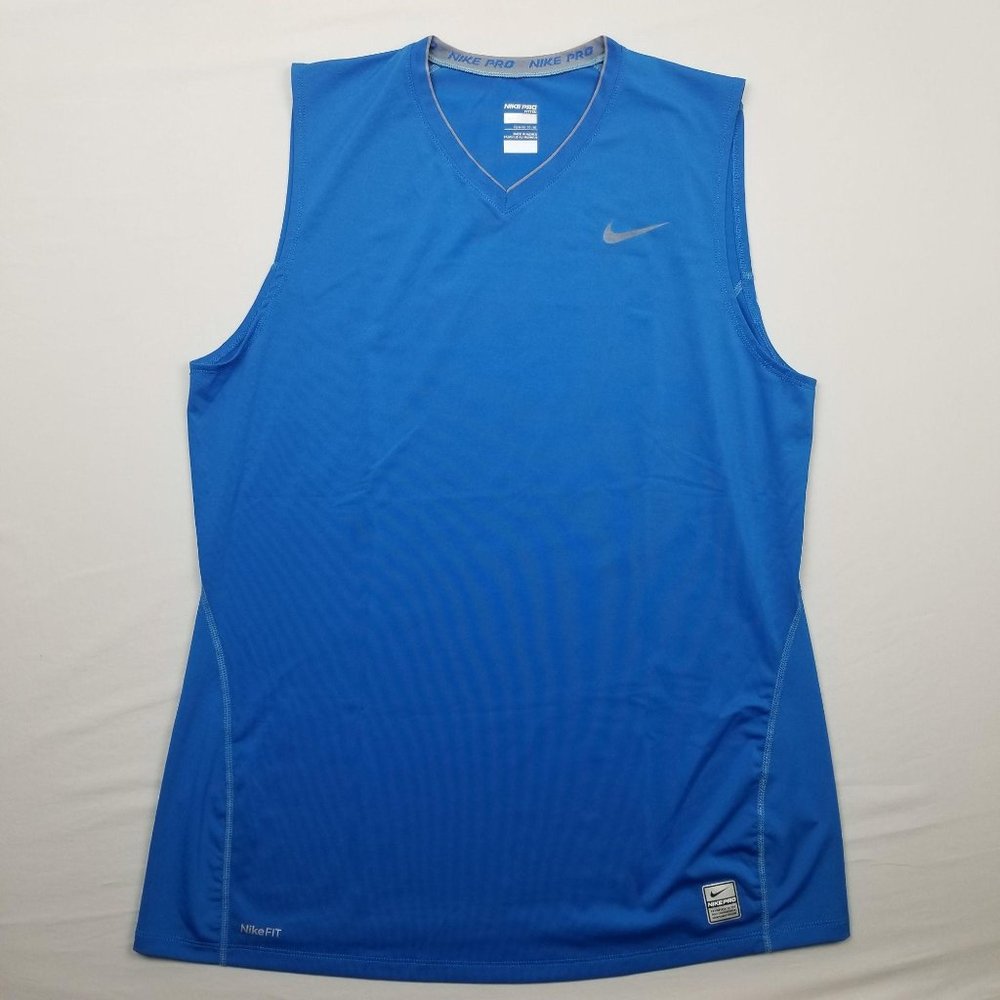 Nike Pro Fitted Women's Workout Tank Dri-Fit Blue